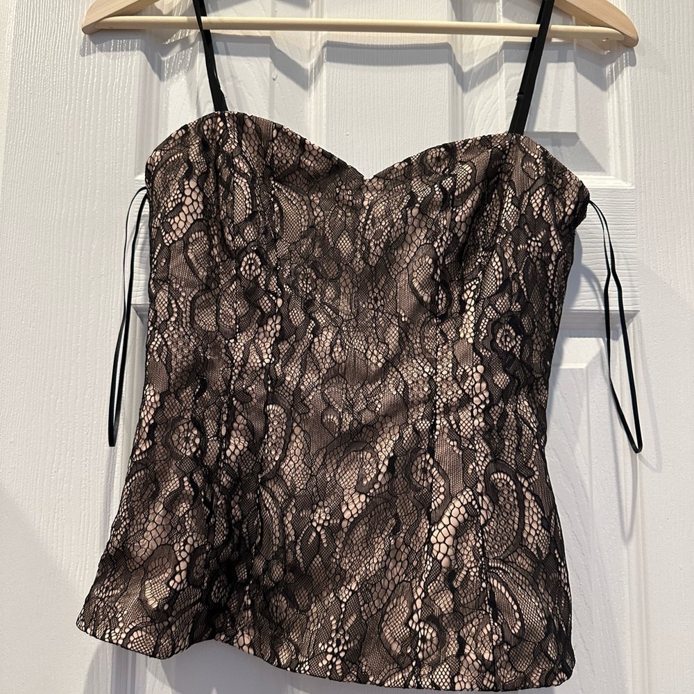 JAYGODFREY Black and Cream Lace Camisole/corset top